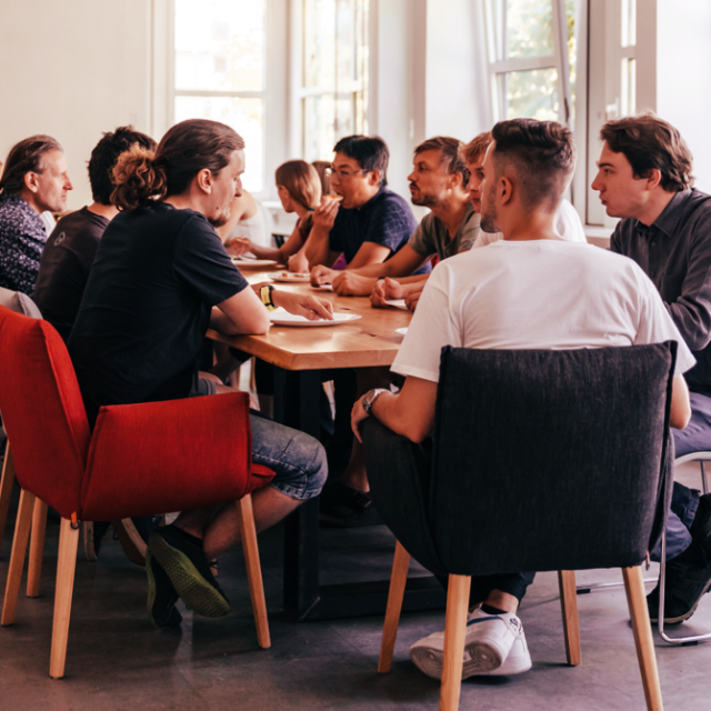 A group of people at a table