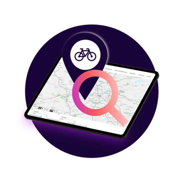 Tablet showing a map – bike recovery